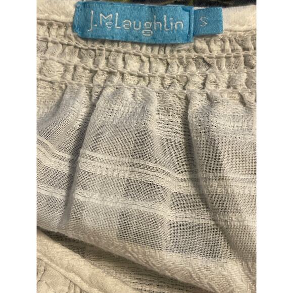 J. McLaughlin Button Front Peasant Blouse Top Long Sleeve White Women's Small - Picture 6 of 6